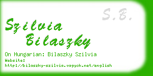 szilvia bilaszky business card